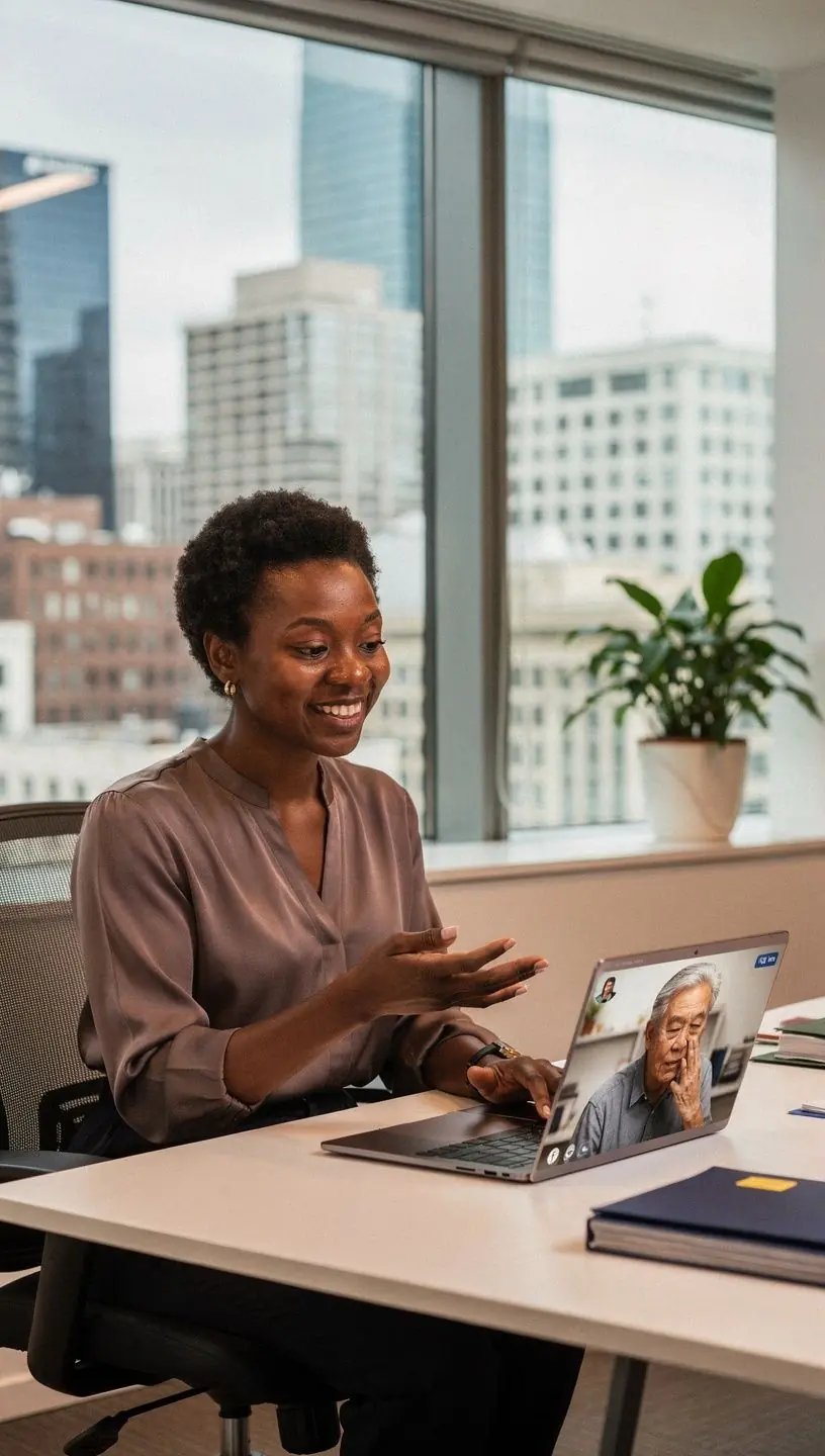 Менеджер по страхованию помогает предпринимателю быстро оформить страховой полис для автопарка.